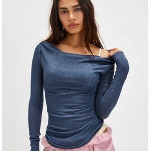 Free People Long Sleeve Off The Shoulder Top XS NWT